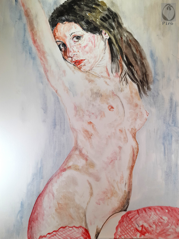 oil on paper - olio su carta di Piro